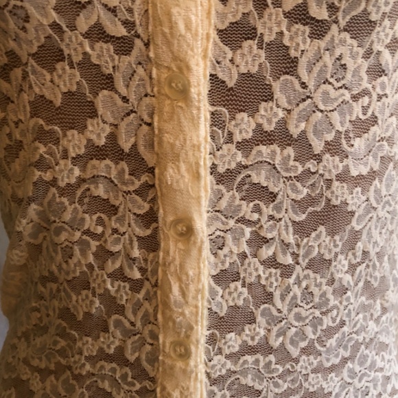 Lace Stretch Button Down Blouse by MODA Int - Picture 3 of 12